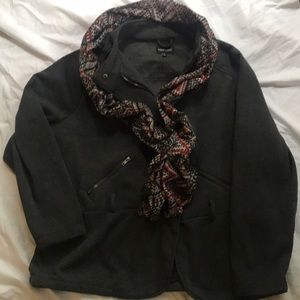 Dark grey pea-coat inspired zip jacket